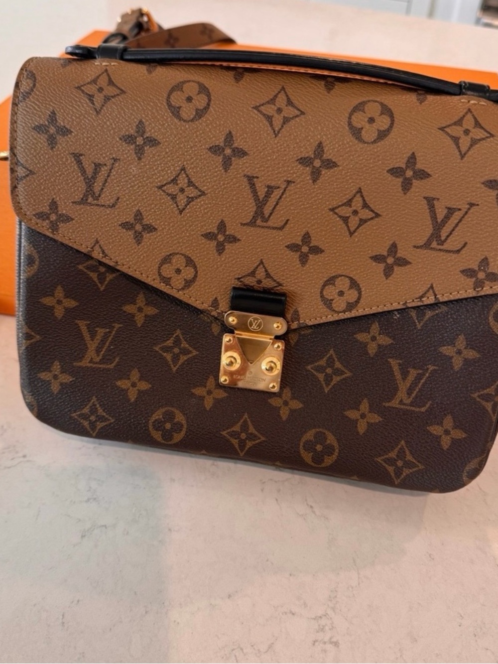 Louis Vuitton Two-Tone Brown Monogram Crossbody with Gold Hardware